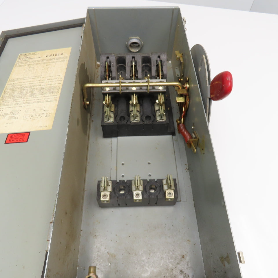 Westinghouse JHFN363 100A 600VAC Fused Safety Disconnect Switch