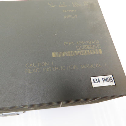 Siemens 6EP1436-2BA00 SITOP Power Supply 400-500VAC 24VDC Output
