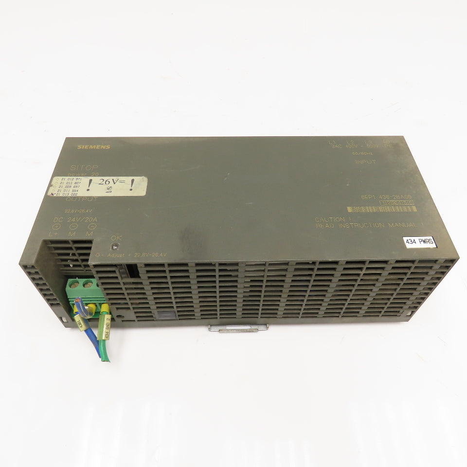 Siemens 6EP1436-2BA00 SITOP Power Supply 400-500VAC 24VDC Output
