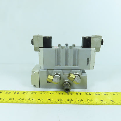 Parker H22VXBG023C 2-Position Pneumatic Solenoid Valve 120V W/ 5 Port Base