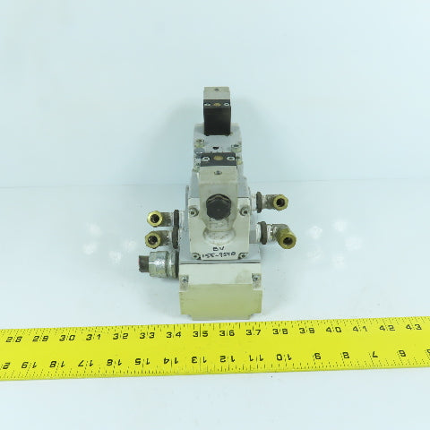 Parker H22VXBG023C 2-Position Pneumatic Solenoid Valve 120V W/ 5 Port Base
