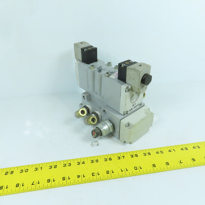 Parker H22VXBG023C 2-Position Pneumatic Solenoid Valve 120V W/ 5 Port Base