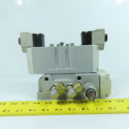 Parker H22VXBG023C 2-Position Pneumatic Solenoid Valve 120V W/ 5 Port Base