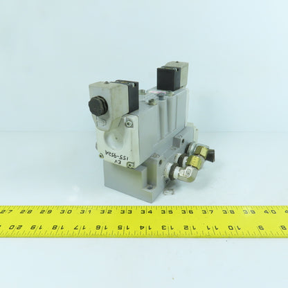Parker H22VXBG023C 2-Position Pneumatic Solenoid Valve 120V W/ 5 Port Base