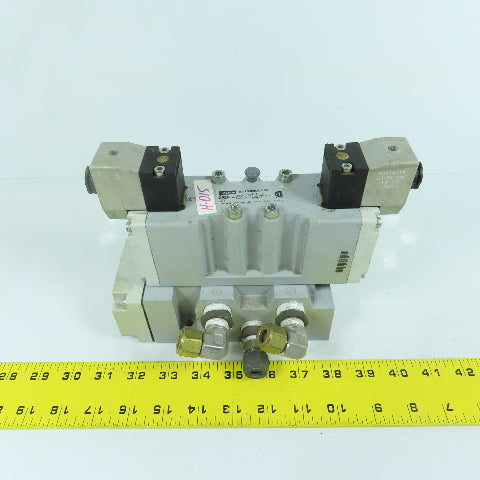 Parker H22VXBG023C 2-Position Pneumatic Solenoid Valve 120V W/ 5 Port Base