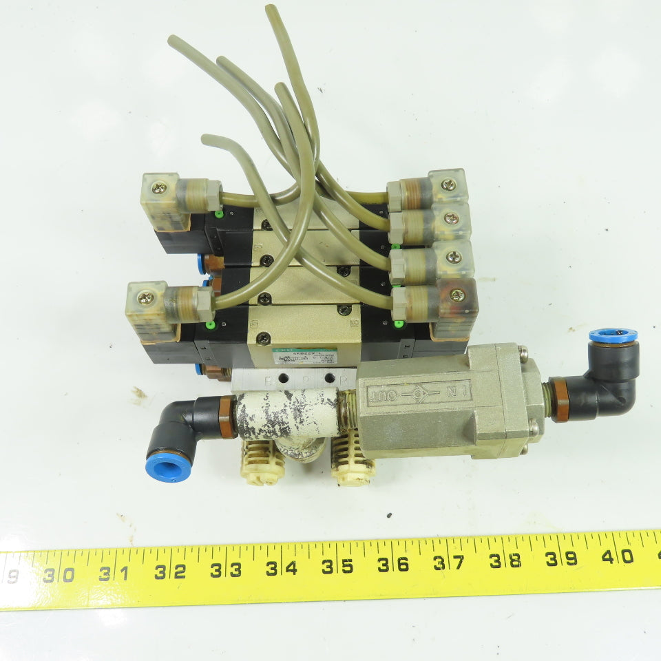 CKD 4KB229-L Pneumatic Solenoid Valve Manifold 24VDC 1/4" NPT