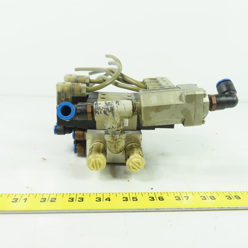 CKD 4KB229-L Pneumatic Solenoid Valve Manifold 24VDC 1/4" NPT