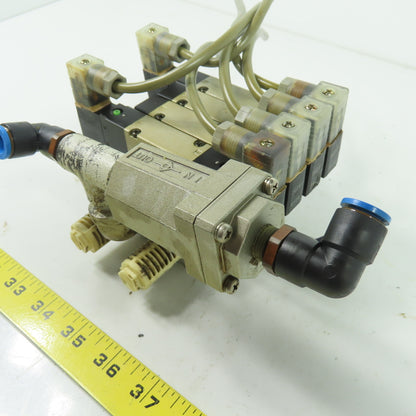 CKD 4KB229-L Pneumatic Solenoid Valve Manifold 24VDC 1/4" NPT