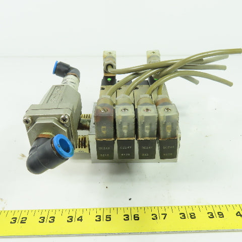 CKD 4KB229-L Pneumatic Solenoid Valve Manifold 24VDC 1/4" NPT