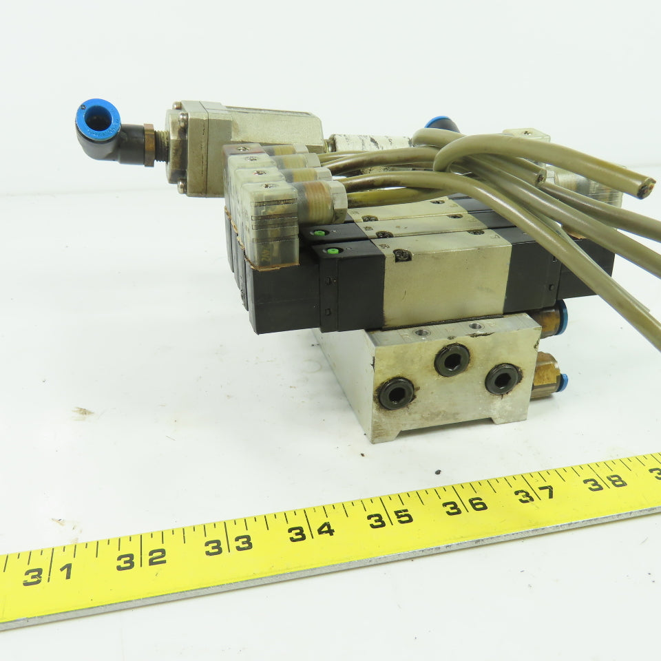 CKD 4KB229-L Pneumatic Solenoid Valve Manifold 24VDC 1/4" NPT