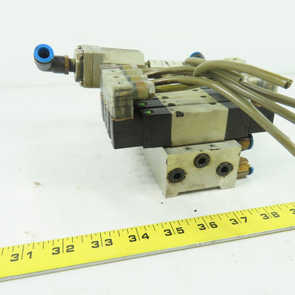 CKD 4KB229-L Pneumatic Solenoid Valve Manifold 24VDC 1/4" NPT