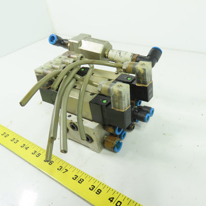 CKD 4KB229-L Pneumatic Solenoid Valve Manifold 24VDC 1/4" NPT