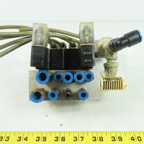 CKD 4KB229-L Pneumatic Solenoid Valve Manifold 24VDC 1/4" NPT