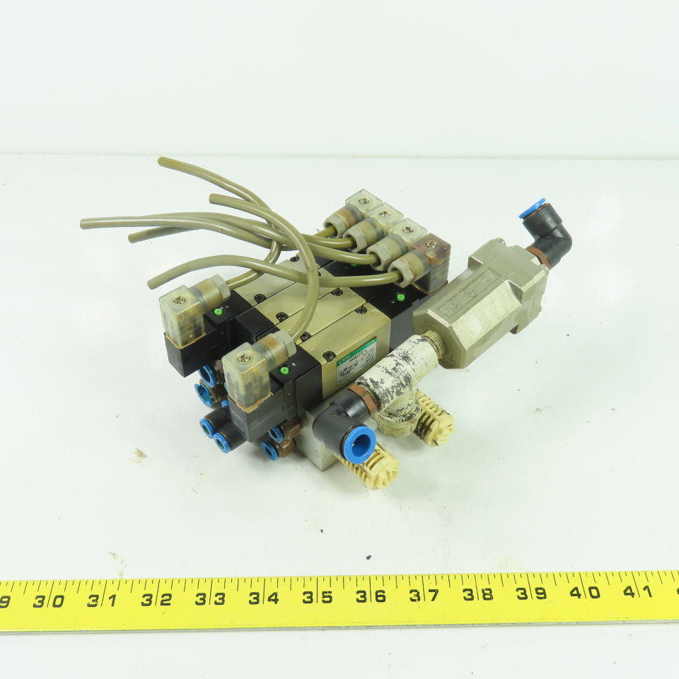 CKD 4KB229-L Pneumatic Solenoid Valve Manifold 24VDC 1/4" NPT