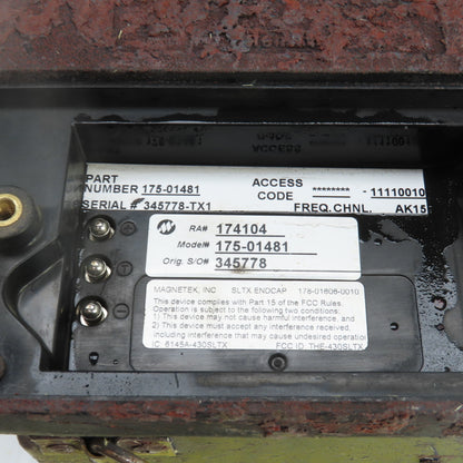 Magnetek 175-01481 Telemotive SLTX Remote Crane Controller Transmitter (Rough)