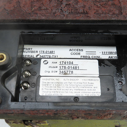 Magnetek 175-01481 Telemotive SLTX Remote Crane Controller Transmitter (Rough)
