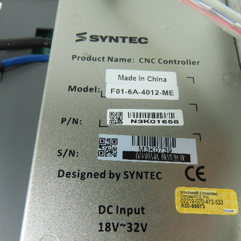 Syntec F01-6A-4012-ME 6MA CNC Controller Panel Input 18-32VDC
