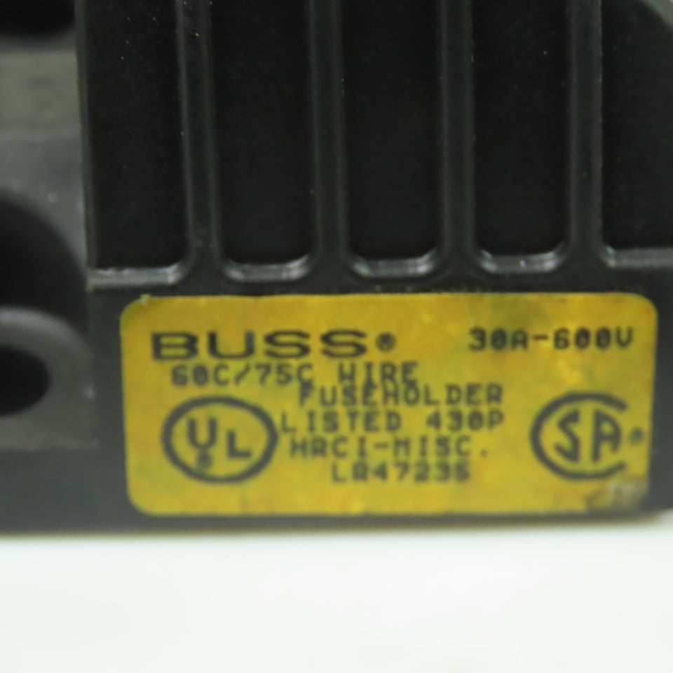 Buss H60030-3SR 600V Fuse Block Holder 30A 60C/75C Wire Lot Of 5