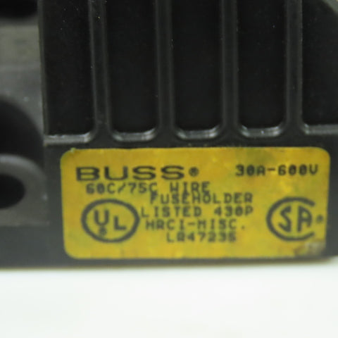 Buss H60030-3SR 600V Fuse Block Holder 30A 60C/75C Wire Lot Of 5