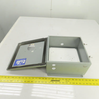 12" x 12" x 6" Steel Electrical Enclosure W/ Backplate & Hinged Door