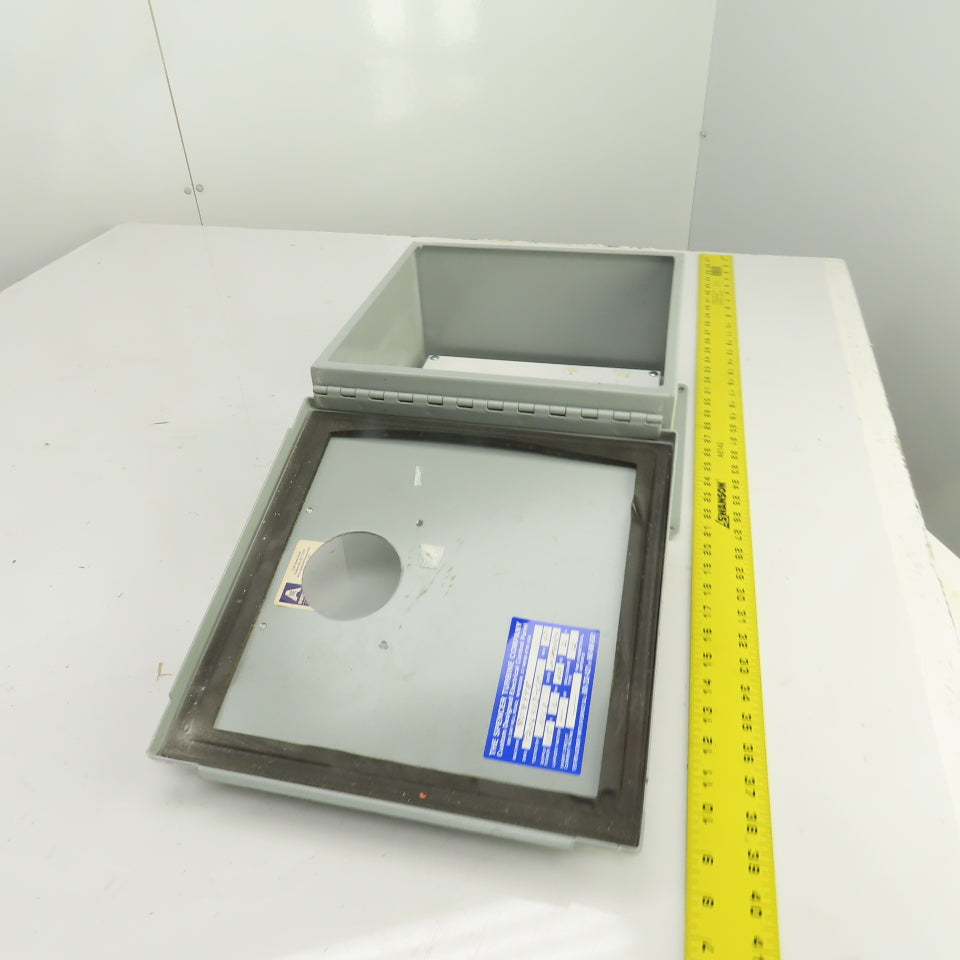 12" x 12" x 6" Steel Electrical Enclosure W/ Backplate & Hinged Door