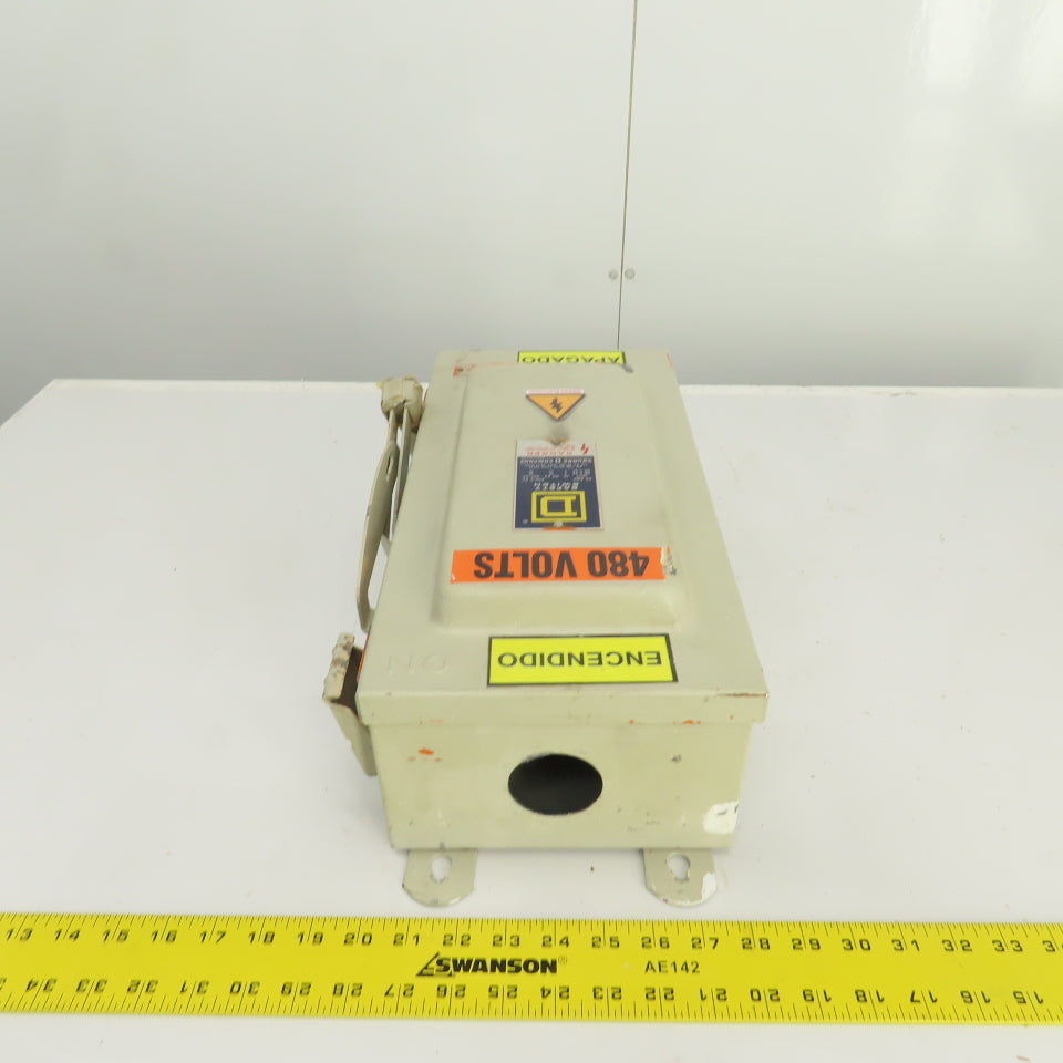 Square D H-362AWK 60A Fusible Safety Disconnect Switch 600V AC/DC Raintight