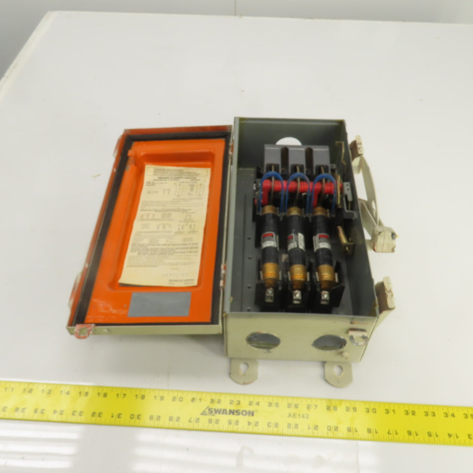 Square D H-362AWK 60A Fusible Safety Disconnect Switch 600V AC/DC Raintight