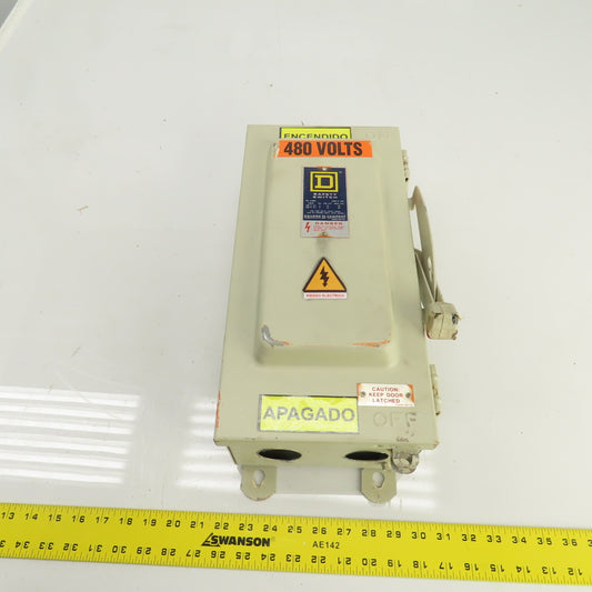 Square D H-362AWK 60A Fusible Safety Disconnect Switch 600V AC/DC Raintight