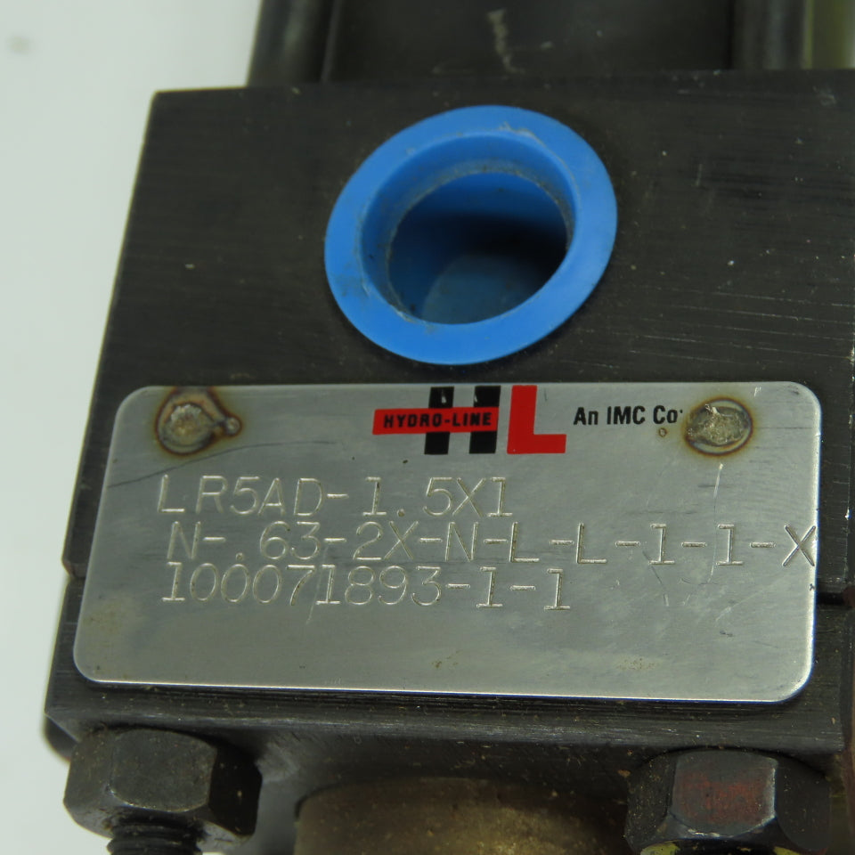 Hydro-Line LR5AD-1.5X1-N-.63-2X-N-L-L-1-1-X Double Ended/Act. Pneumatic Cylinder
