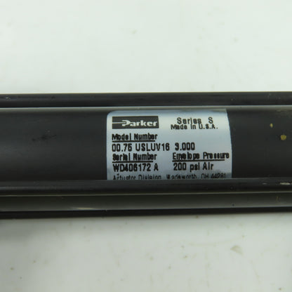 Parker 00.75 USLUV16 3.000 Double Acting Pneumatic Cylinder 3" Stroke 3/4" Bore