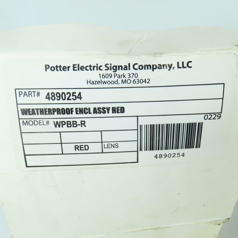 Potter 4890254 WPBB-R Outdoor Weather Proof Enclosure Red For Fire Alarm Sealed