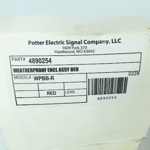 Potter 4890254 WPBB-R Outdoor Weather Proof Enclosure Red For Fire Alarm Sealed