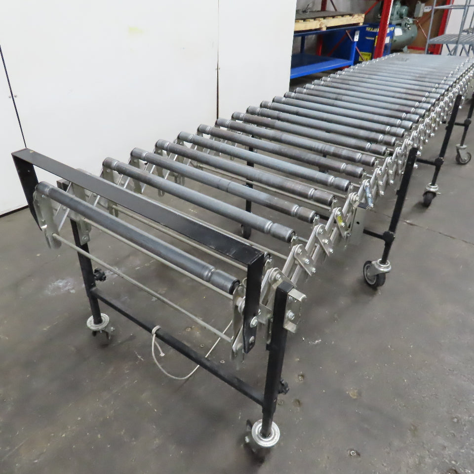 Best Flex 1.5 Power 28" x 12' Flexible Accordion Gravity Roller Conveyor