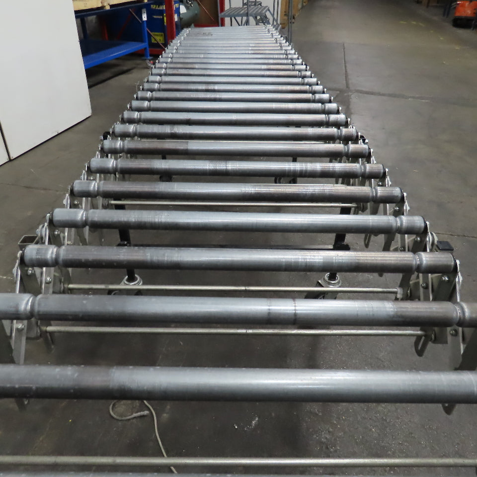 Best Flex 1.5 Power 28" x 12' Flexible Accordion Gravity Roller Conveyor