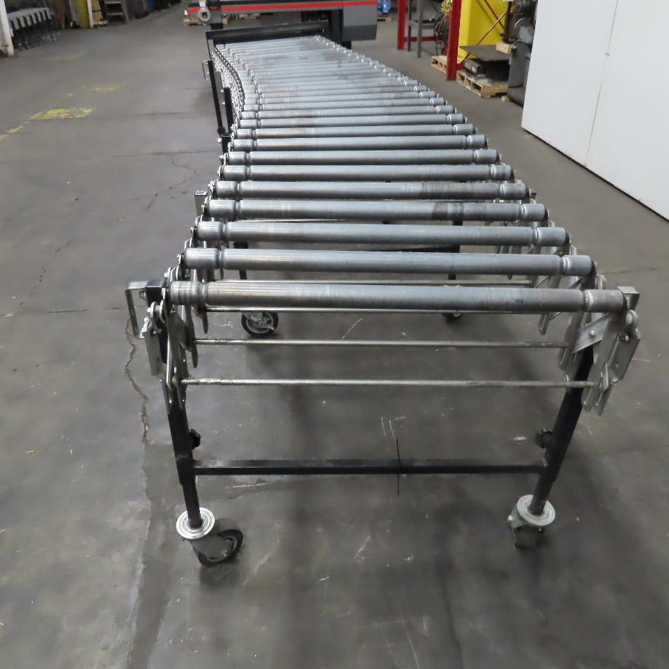 Best Flex 1.5 Power 28" x 12' Flexible Accordion Gravity Roller Conveyor