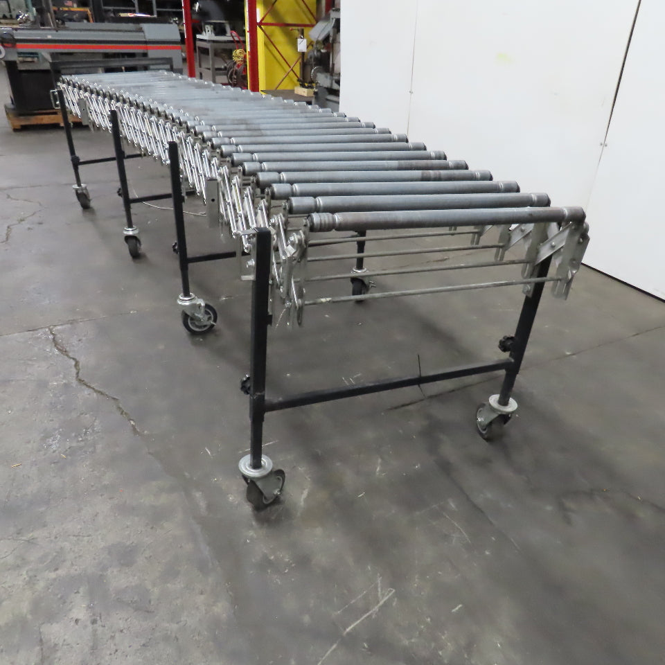 Best Flex 1.5 Power 28" x 12' Flexible Accordion Gravity Roller Conveyor