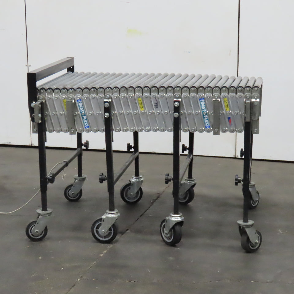 Best Flex 1.5 Power 28" x 12' Flexible Accordion Gravity Roller Conveyor