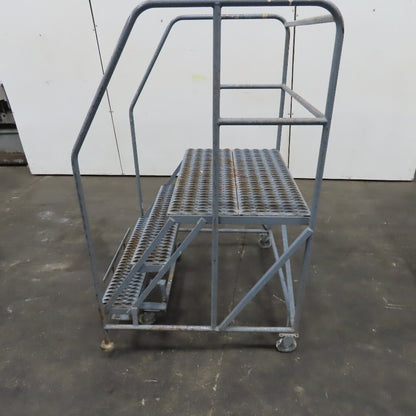 Cotterman 3 Step Rolling Work Platform 36" Wide x 24" Self Locking 30" Tall
