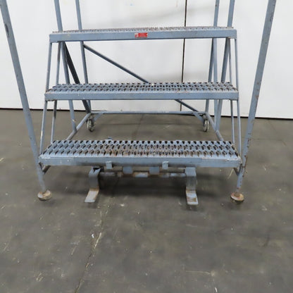 Cotterman 3 Step Rolling Work Platform 36" Wide x 24" Self Locking 30" Tall