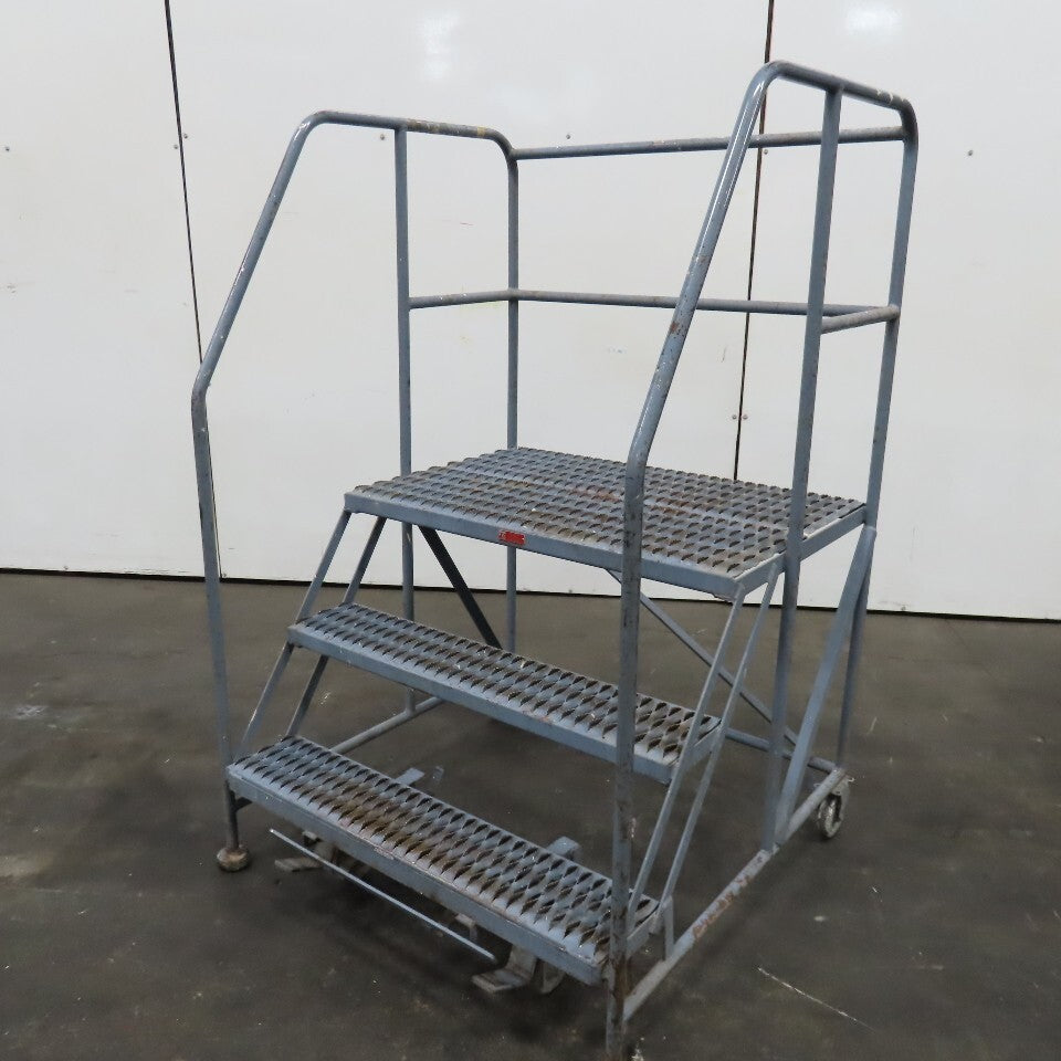 Cotterman 3 Step Rolling Work Platform 36" Wide x 24" Self Locking 30" Tall