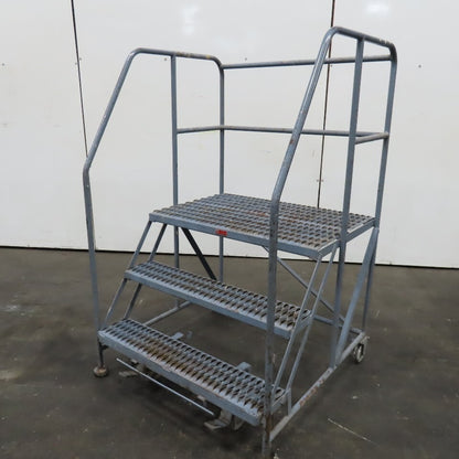 Cotterman 3 Step Rolling Work Platform 36" Wide x 24" Self Locking 30" Tall