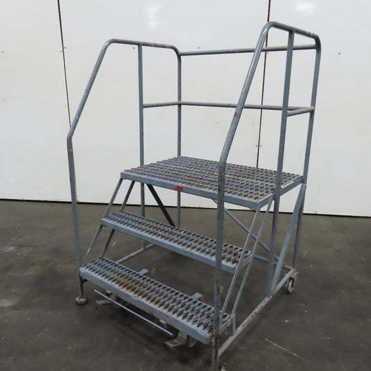 Cotterman 3 Step Rolling Work Platform 36" Wide x 24" Self Locking 30" Tall