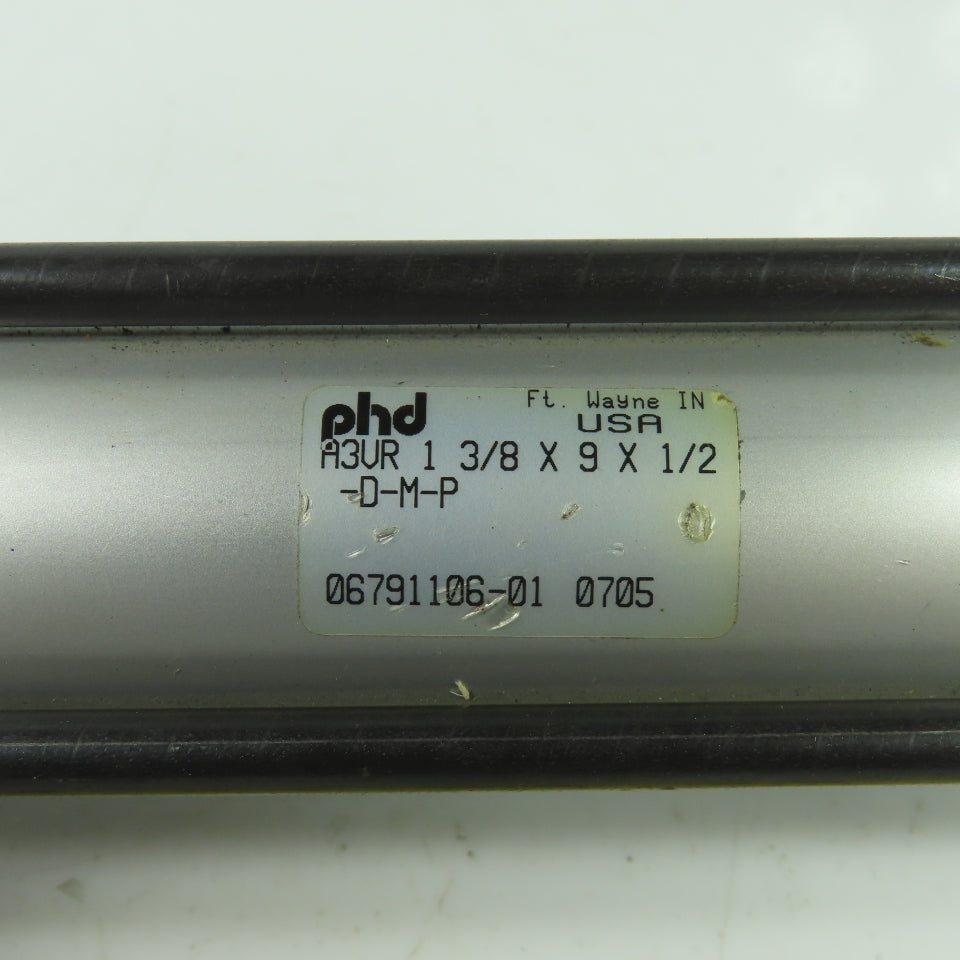 PHD A3UR 1 3/8X9X1/2-D-M-P Double Action Pneumatic Cylinder 9" Stroke 1-/8" Bore