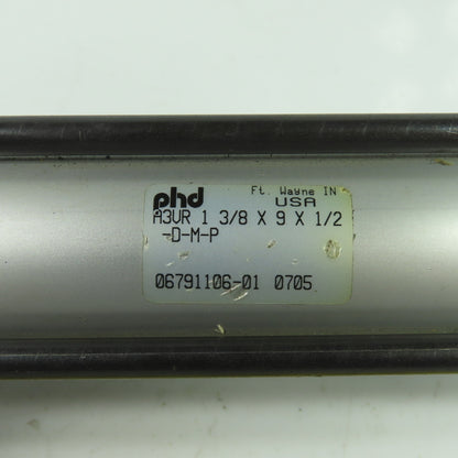 PHD A3UR 1 3/8X9X1/2-D-M-P Double Action Pneumatic Cylinder 9" Stroke 1-/8" Bore
