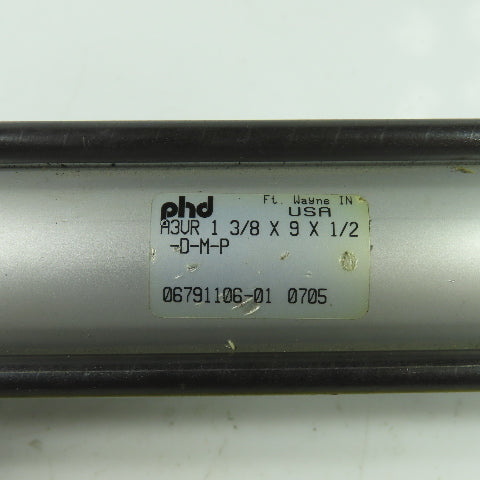 PHD A3UR 1 3/8X9X1/2-D-M-P Double Action Pneumatic Cylinder 9" Stroke 1-/8" Bore