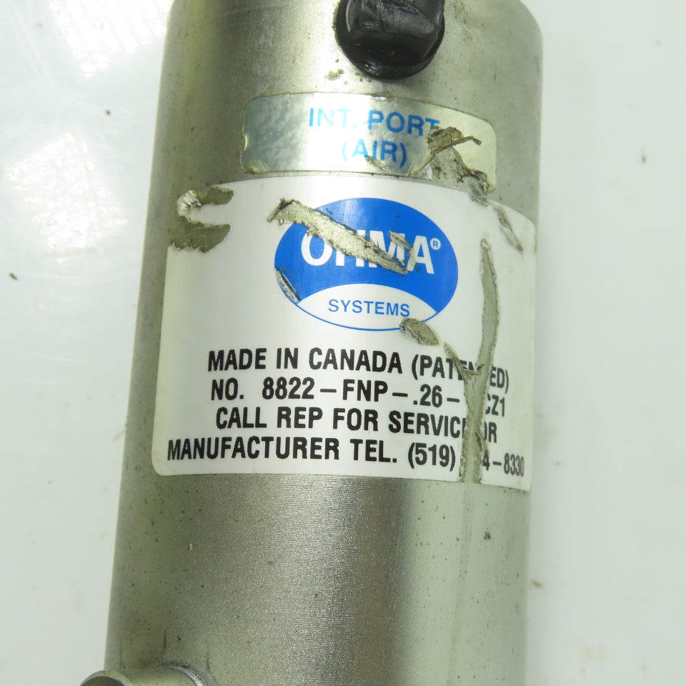 OHMA 8822-FNP-.26-**CZ1 Pneumatic Weld Cylinder 3" Stroke 2" Bore 22:1 Ratio