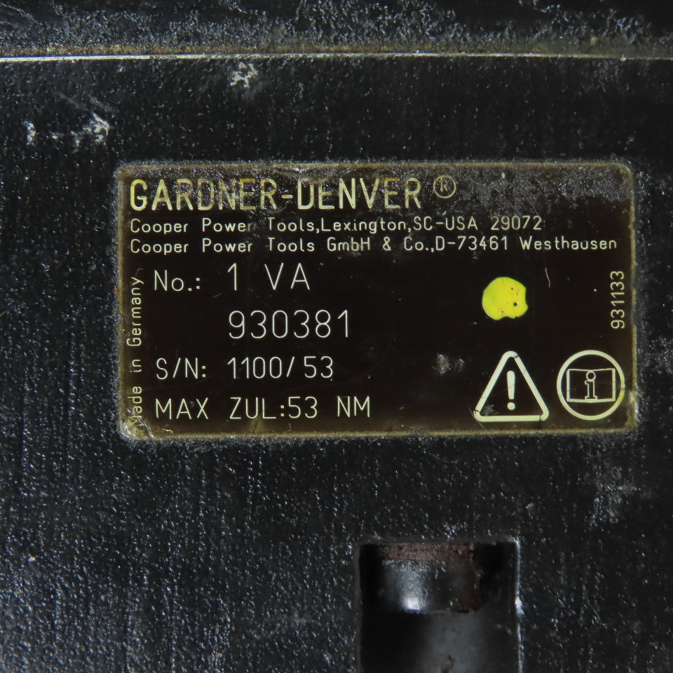 Gardner-Denver 1 VA 930381 Cooper Electric Nutrunner 3/8" End 1 BA 927255
