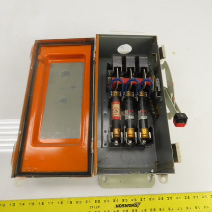 Square D 60A Fusible Safety Disconnect Switch 600VAC 15/50HP H-362AWK Style