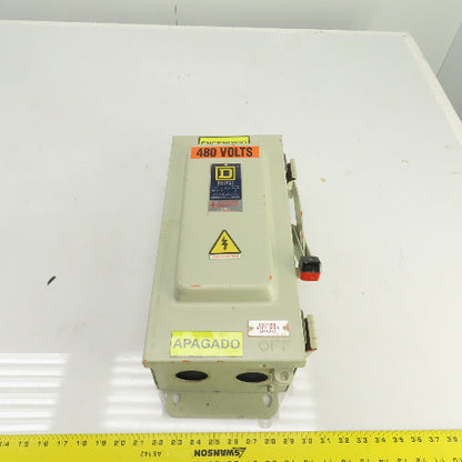 Square D 60A Fusible Safety Disconnect Switch 600VAC 15/50HP H-362AWK Style