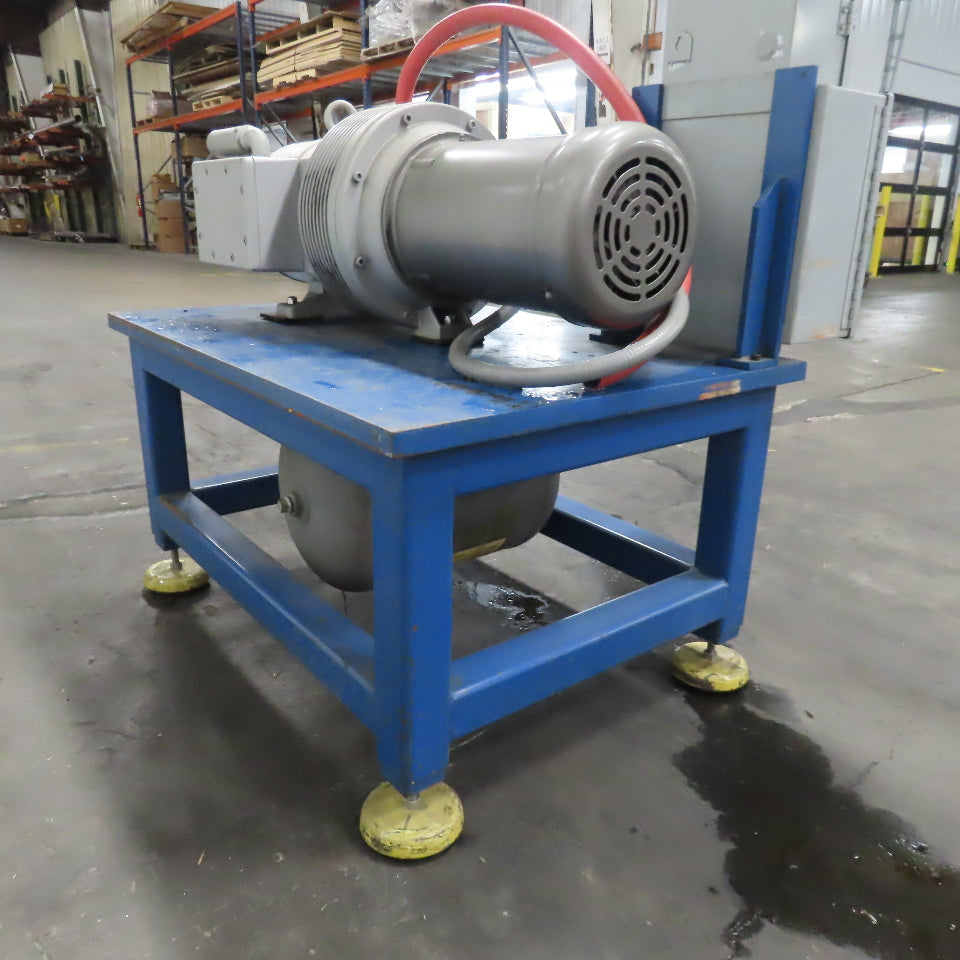 Rietschle VFT100 5Hp Rotary Vane Vacuum Pump 208-230/460V 100m3/h W/ Accumulator